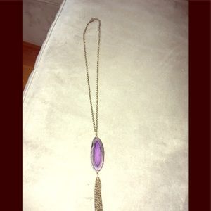 Purple geode slice necklace